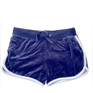 Velvet Drawstring Track Shorts – Blue – Size M